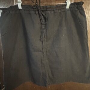 DownEast Black Drawstring Mini Skirt